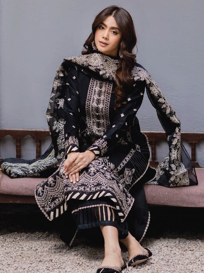 Arzoo by Humdum Unstitched Embroidered Lawn 3Piece Suit D-01