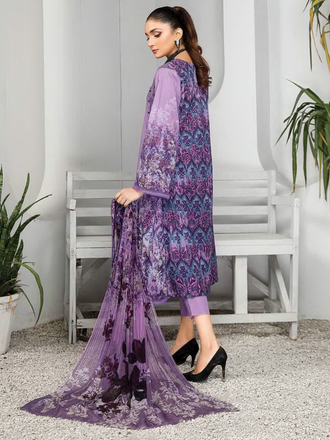 Harnour Vol-02 by Al-Kareem Fabrics Printed Lawn 3 Piece Suit D-01