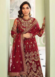 Afrozeh La Fuchsia Unstitched Festive Chiffon 3Pc Suit ALF-V1-01 NORAH