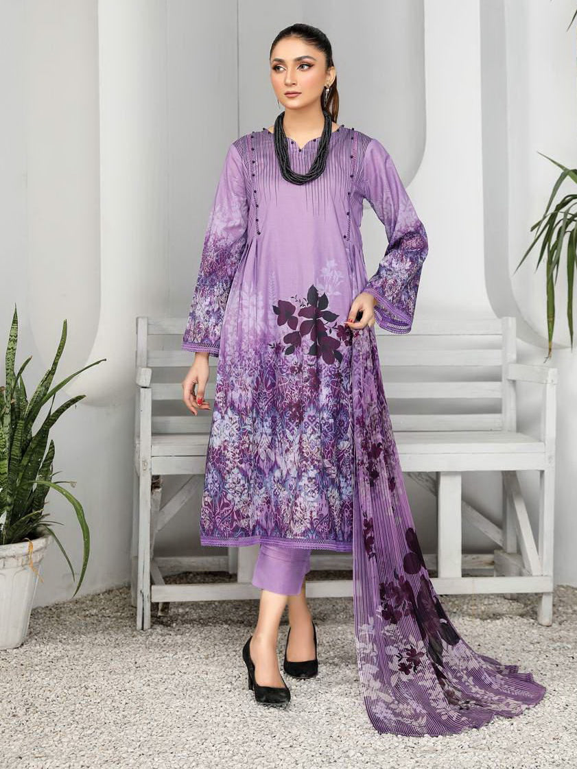 Harnour Vol-02 by Al-Kareem Fabrics Printed Lawn 3 Piece Suit D-01