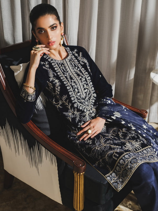 Rang Rasiya Tehwaar Unstitched Luxury Velvet 3Pc Suit D-01 Fairuzah