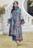 SERAN Blossoms Unstitched Printed Khaddar 3Pc Suit D-01 Gentian