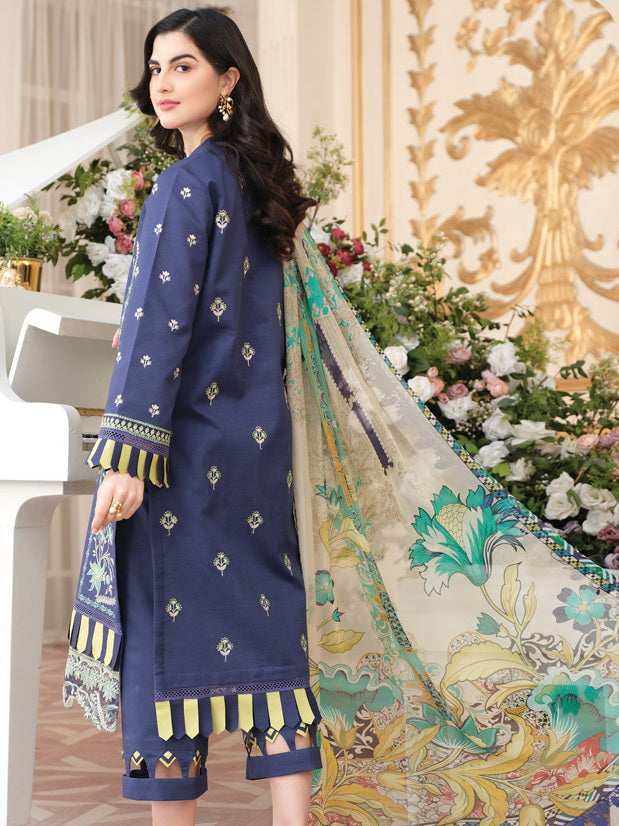 RAAYA Embroidered Luxury Lawn Unstitched 3 Piece Suit - ABRU
