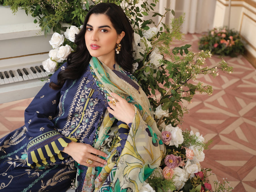 RAAYA Embroidered Luxury Lawn Unstitched 3 Piece Suit - ABRU