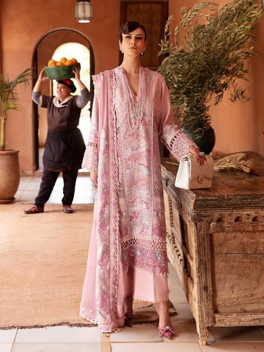 Republic WomensWear Unstitched Amaani Luxury Lawn 3Pc Suit D-1A Azalea