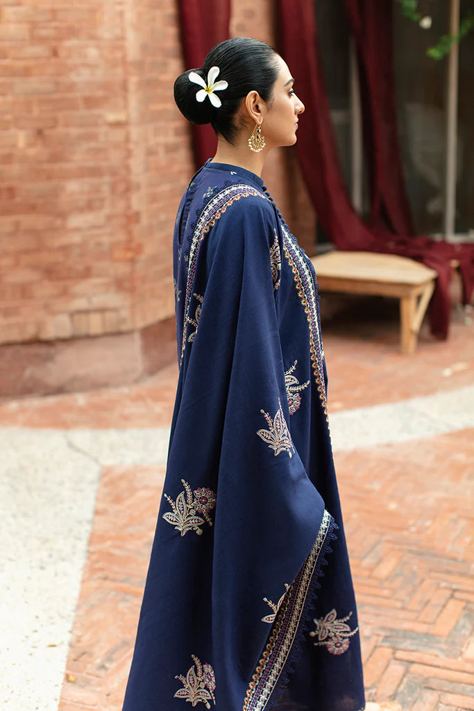 Cross Stitch Winter Edit Unstitched Khaddar 3Pc D-01 CASHMERE BLUE