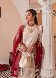 Afrozeh Gul Bahar Festive Eid Lawn Unstitched 3 PCS Suit D-01 Chashni - FaisalFabrics.pk