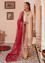 Afrozeh Gul Bahar Festive Eid Lawn Unstitched 3 PCS Suit D-01 Chashni - FaisalFabrics.pk