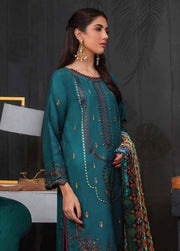 LALA Textiles Brocade Embroidered Woolen Unstitched 3Pc Suit D-01 Kate