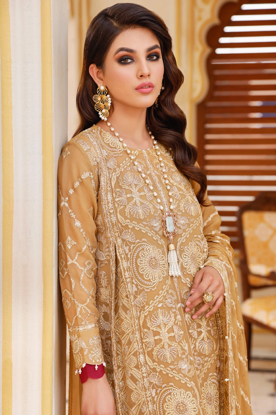 Xenia Formals Preesia Unstitched Chiffon 3Pc Suit D-01 MAAHRU