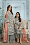 Alizeh Fashion Mah-e-Ru Unstitched Formal 3PC Suit D-01 Zamair - FaisalFabrics.pk