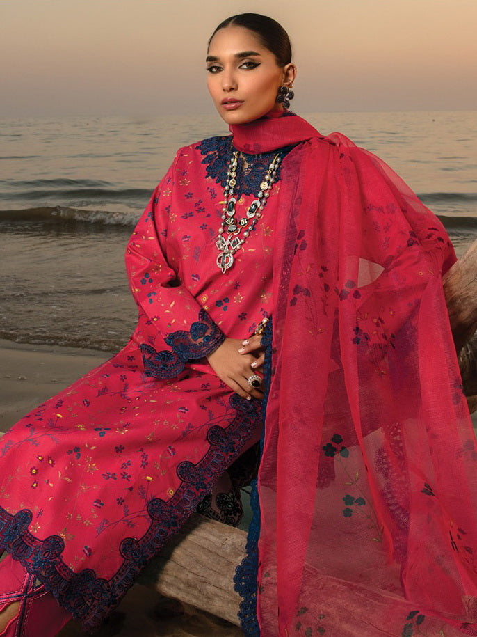 Rang Rasiya Florence Embroidered Lawn Unstitched 3Pc Suit D-01 Bella