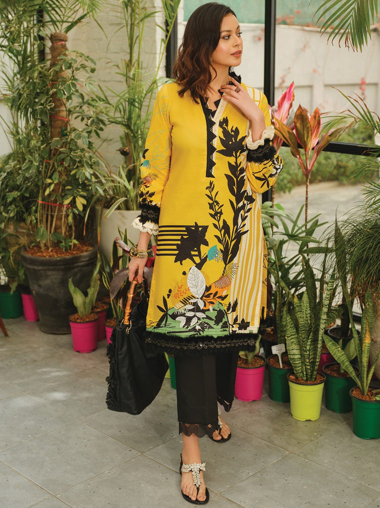 Rang Rasiya Tunic Digital Printed Lawn Unstitched Kurti D-01 Mellow