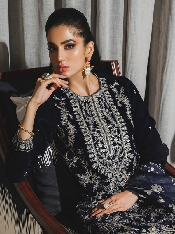 Rang Rasiya Tehwaar Unstitched Luxury Velvet 3Pc Suit D-01 Fairuzah