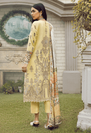 SERAN Blossoms Unstitched Embroidered Karandi 3Pc Suit D-02 Daffodil