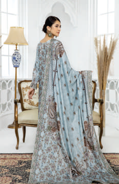 Al Kareem Shazmeen Prints Diamond Linen Unstitched 3Pc Suit D-02