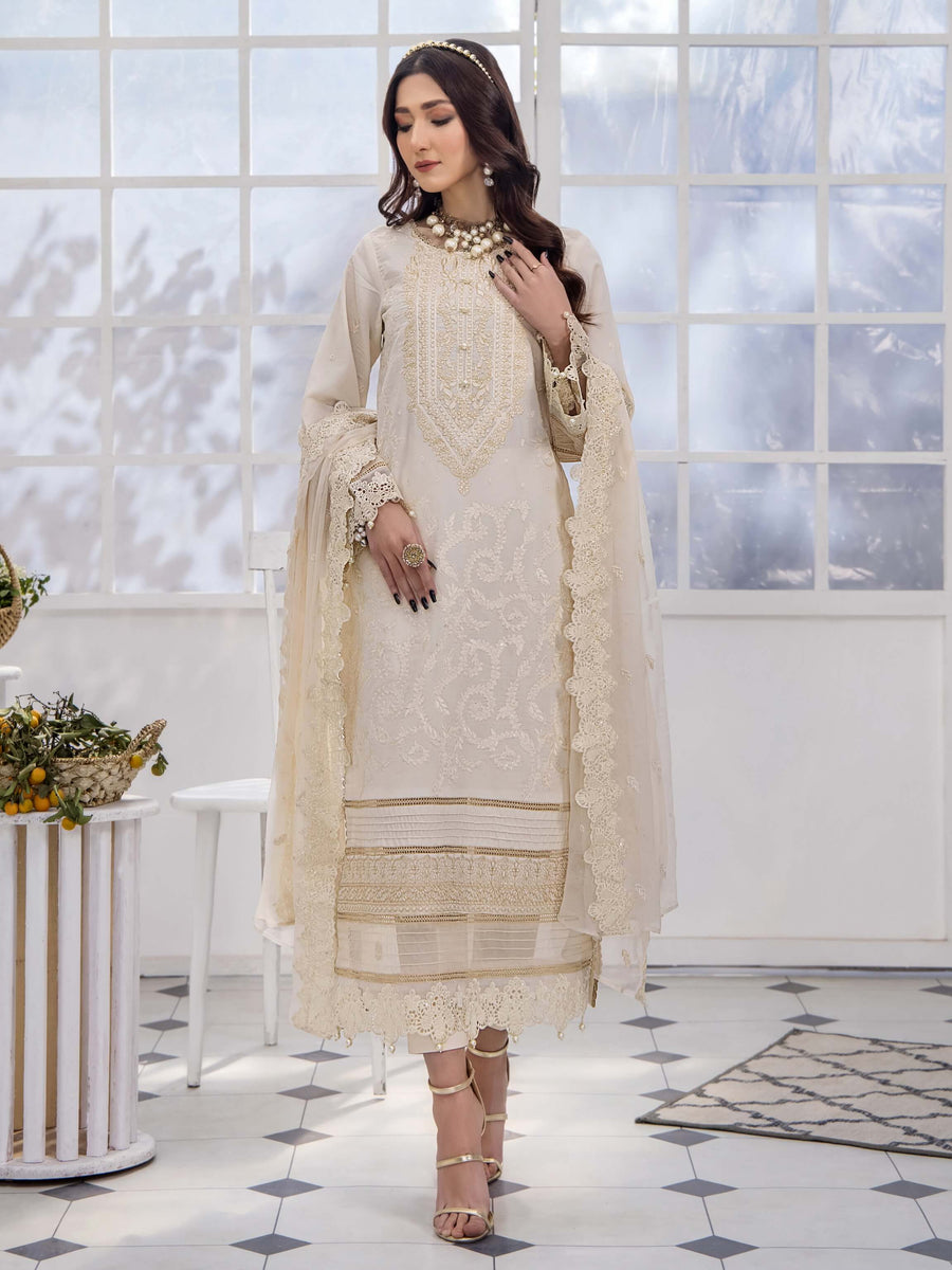 Afsoon by Humdum Embroidered Swiss Lawn Unstitched 3Piece Suit D-02