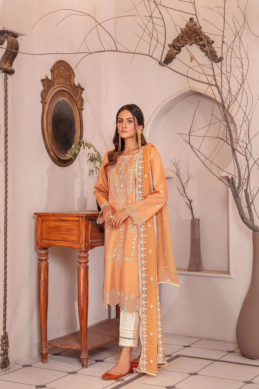 Zarish by Sanam Saeed Unstitched Embroidered Lawn 3Pc Suit D-02