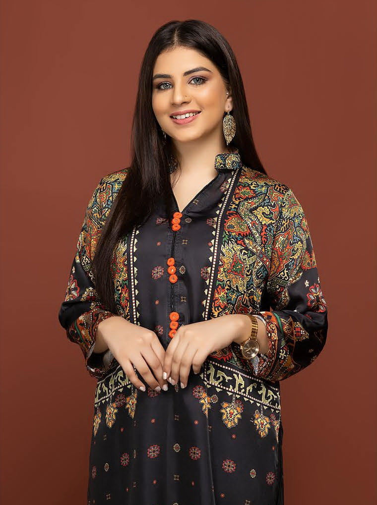 Labisa Silk di Kurti Unstitched Printed Silk 1Pc Shirt D-02