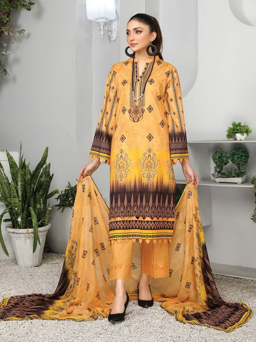 Harnour Vol-02 by Al-Kareem Fabrics Printed Lawn 3 Piece Suit D-02