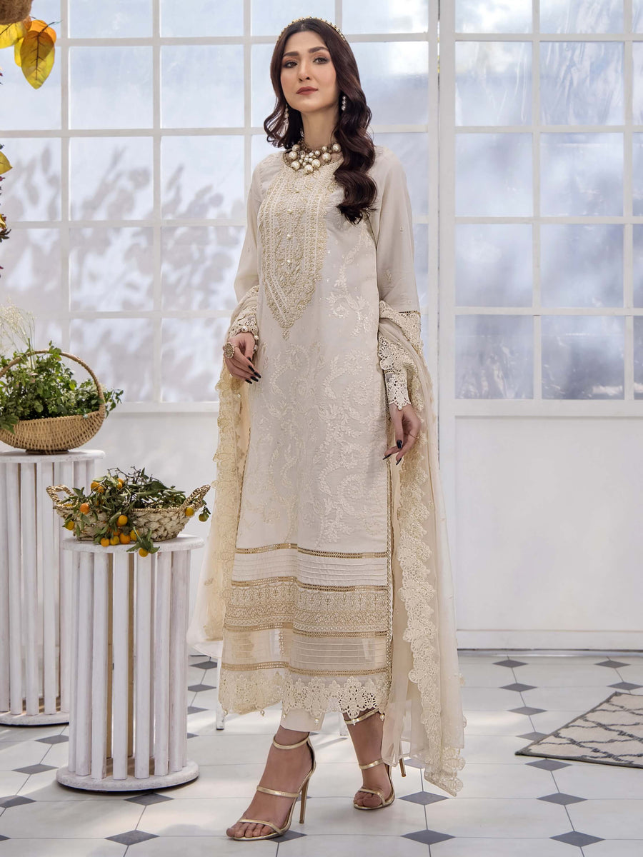 Afsoon by Humdum Embroidered Swiss Lawn Unstitched 3Piece Suit D-02