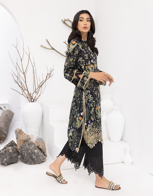 Puri Fabrics Flora Printed & Embroidered Swiss Lawn 3 Piece Suit D-02