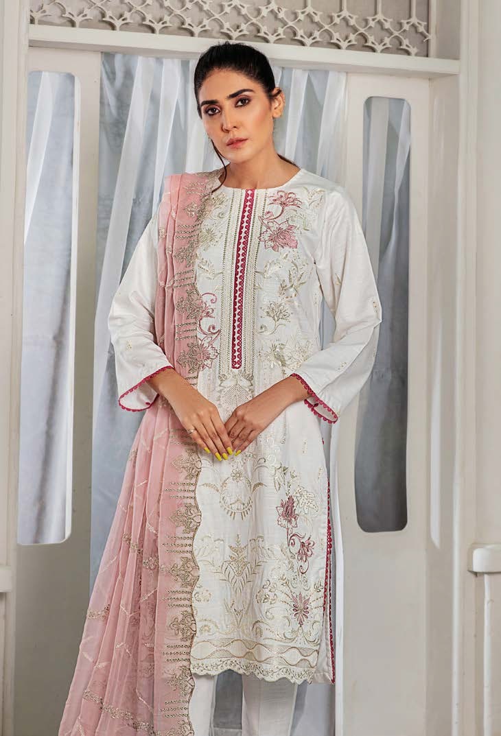 Noir by Humdum Unstitched Embroidered Slub Linen 3Pc Suit D-02