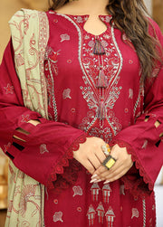 AKS by Humdum Unstitched Embroidered Woolen Peach 3Pc Suit D-02