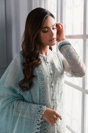 Jazmin Iris Luxury Formal Chiffon Unstitched 3PC Suit D-02 AZORA - FaisalFabrics.pk