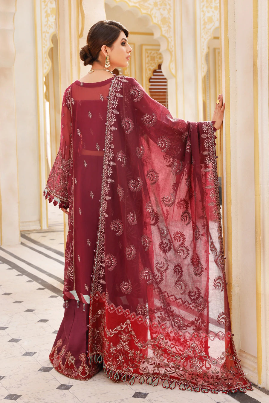 Xenia Formals Preesia Unstitched Chiffon 3Pc Suit D-02 HURREM