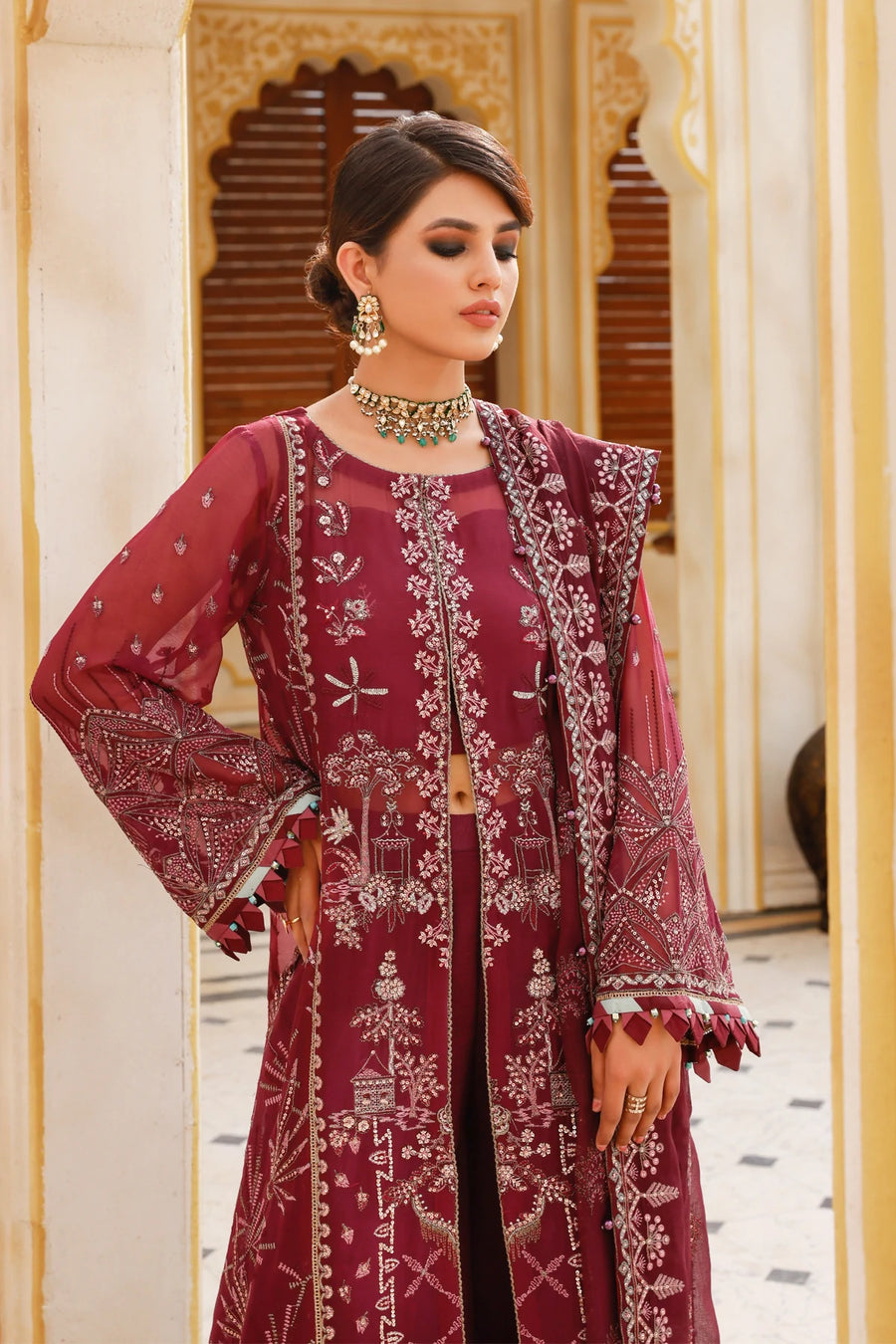 Xenia Formals Preesia Unstitched Chiffon 3Pc Suit D-02 HURREM