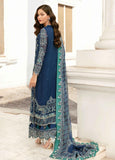 Afrozeh La Fushia Unstitched Luxury Chiffon 3Pc Suit LF-02 Stellar Blue - FaisalFabrics.pk