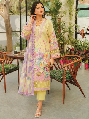 Rang Rasiya LifeStyle Embroidered Lawn Unstitched 3Pc Suit D-02 Coral