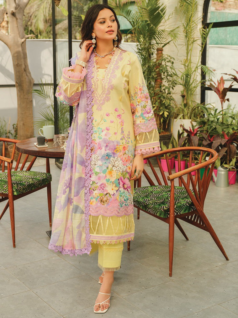 Rang Rasiya LifeStyle Embroidered Lawn Unstitched 3Pc Suit D-02 Coral