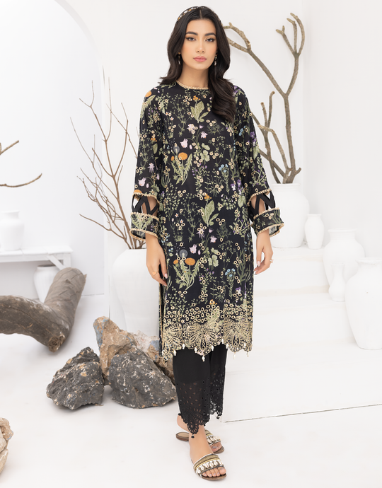 Puri Fabrics Flora Printed & Embroidered Swiss Lawn 3 Piece Suit D-02
