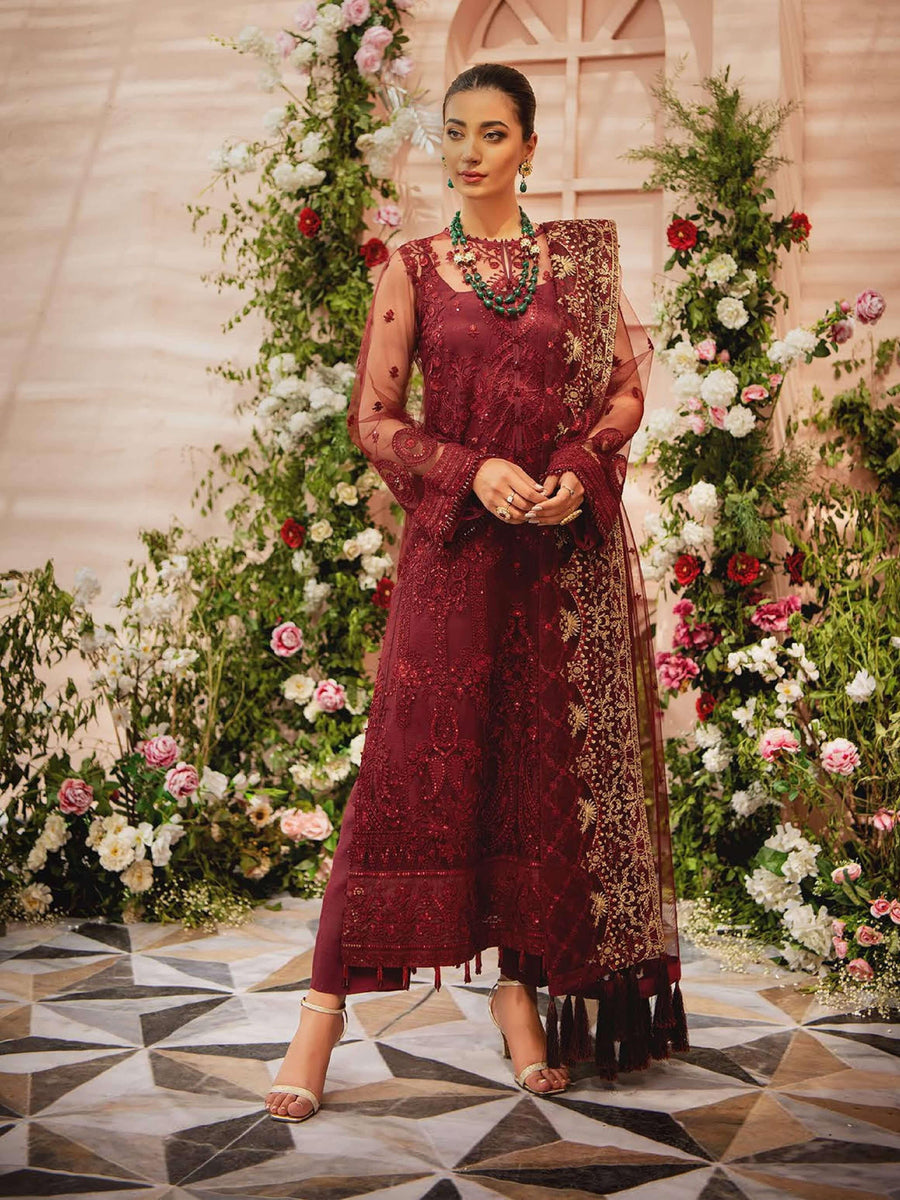 AIK Atelier Mystique Organza and Tulle Embroidered 3 Piece Suit Look-02 - FaisalFabrics.pk