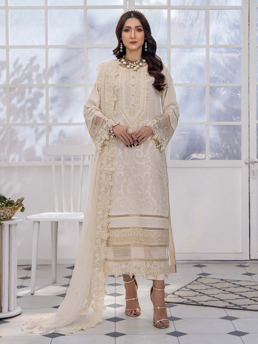Afsoon by Humdum Embroidered Swiss Lawn Unstitched 3Piece Suit D-02