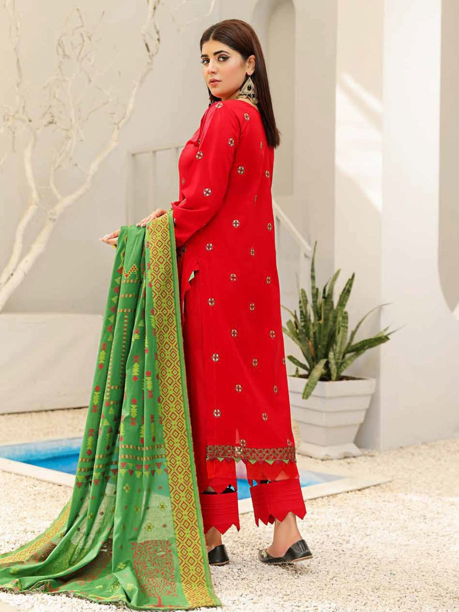 Uraan by Khaaka Unstitched Embroidered Jacquard Lawn 3Pc Suit D-03