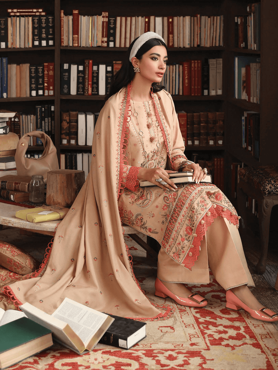 Rang Rasiya Premium Winter Unstitched Karandi 3Pc Suit D-03 BLAZE