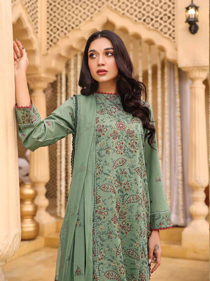 Bahar by LALA Textile Embroidered Swiss Voile Unstitched 3Pc Suit D-03