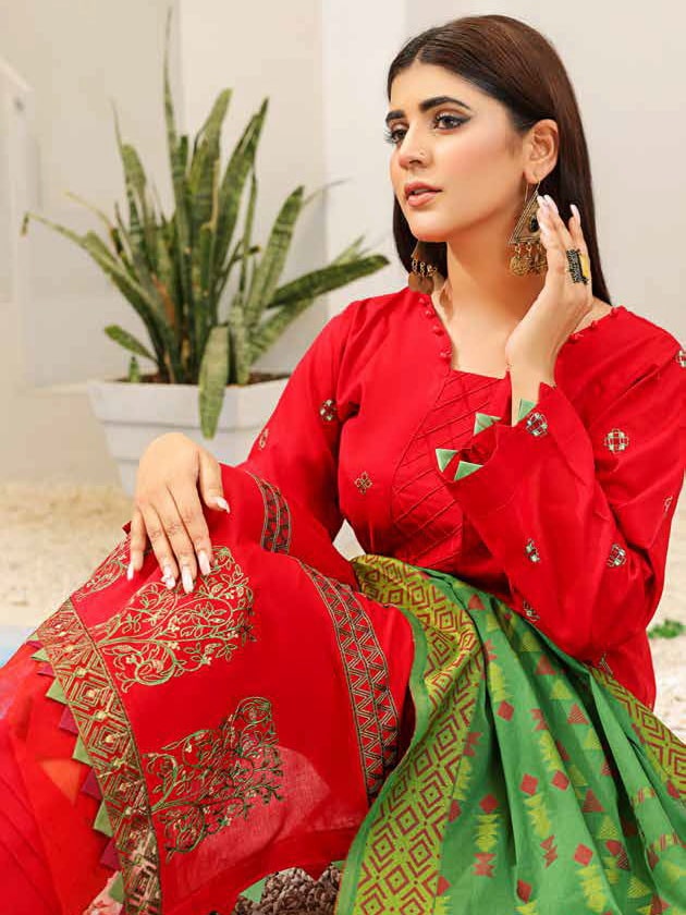 Uraan by Khaaka Unstitched Embroidered Jacquard Lawn 3Pc Suit D-03
