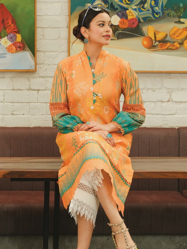 Rang Rasiya Tunic Digital Printed Lawn Unstitched Kurti D-03 Rose Mary