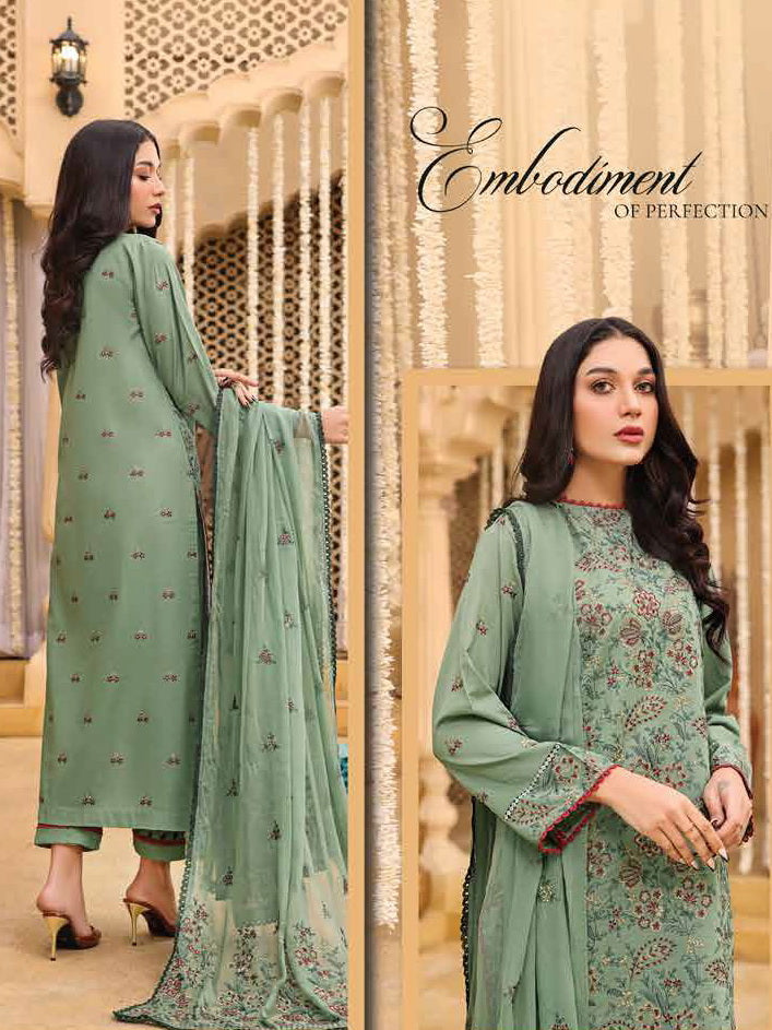 Bahar by LALA Textile Embroidered Swiss Voile Unstitched 3Pc Suit D-03