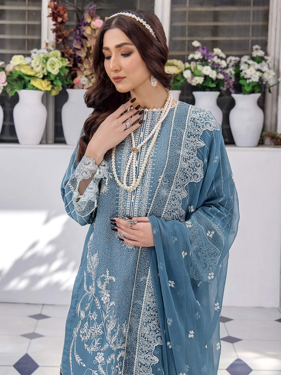 Afsoon by Humdum Embroidered Swiss Lawn Unstitched 3Piece Suit D-03