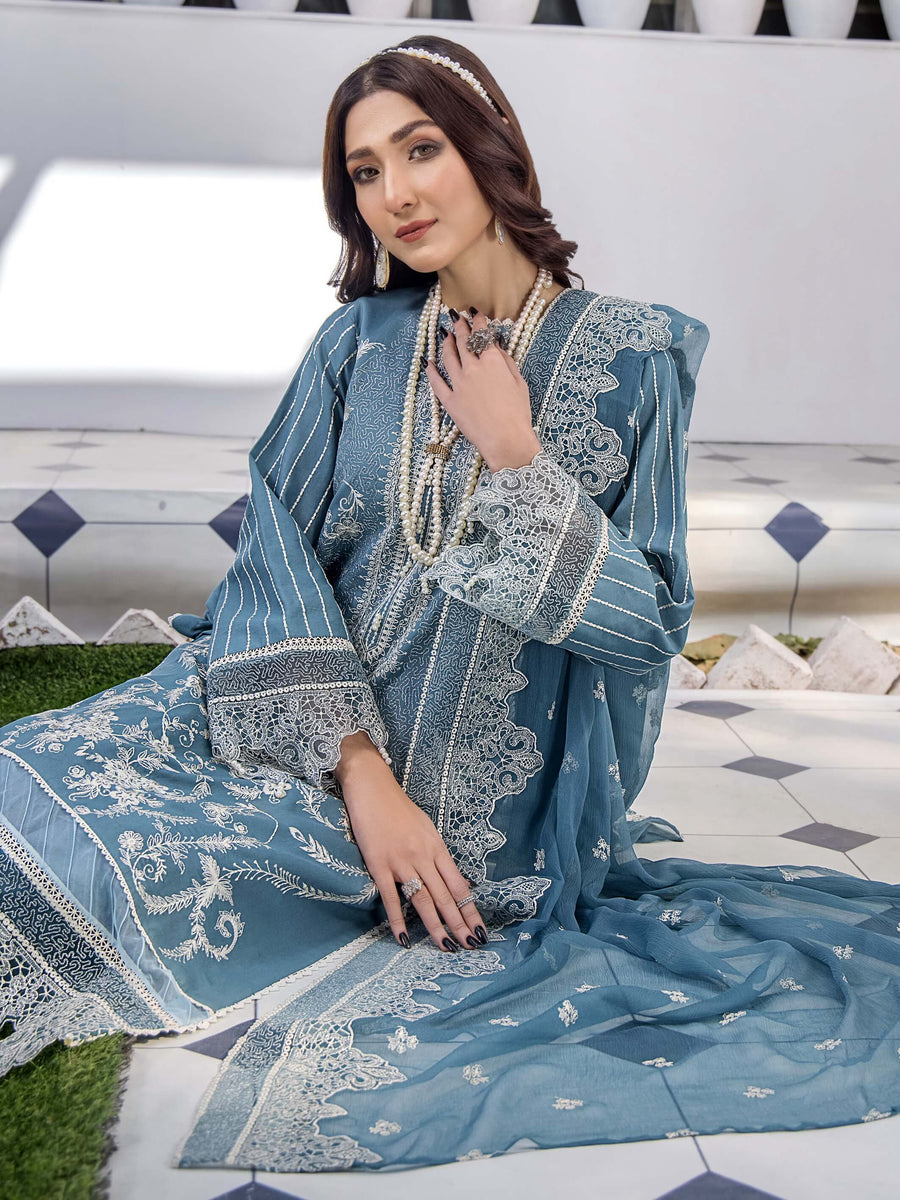 Afsoon by Humdum Embroidered Swiss Lawn Unstitched 3Piece Suit D-03