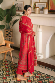 Cross Stitch Winter Edit Unstitched Khaddar 3Pc D-03 CRIMSON AURA