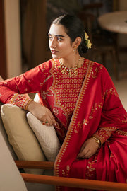 Cross Stitch Winter Edit Unstitched Khaddar 3Pc D-03 CRIMSON AURA