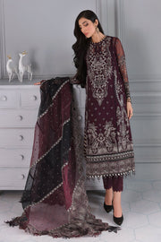 Jazmin Iris Luxury Formal Chiffon Unstitched 3PC Suit D-03 LIVIA - FaisalFabrics.pk