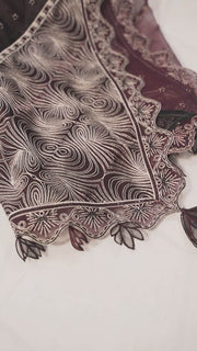 Jazmin Iris Luxury Formal Chiffon Unstitched 3PC Suit D-03 LIVIA - FaisalFabrics.pk