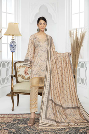 Al Kareem Shazmeen Prints Diamond Linen Unstitched 3Pc Suit D-03